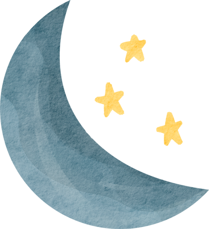 Blue moon and stars