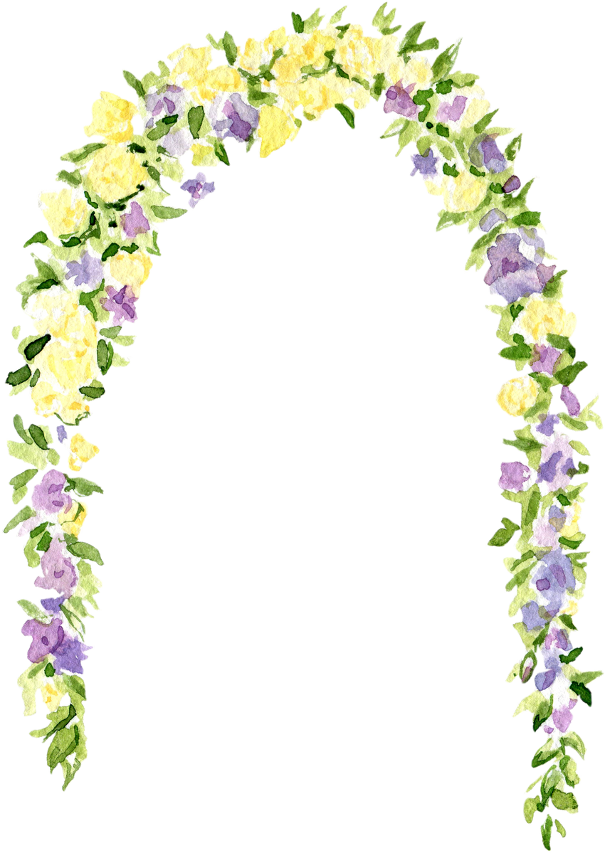 Wedding arch, watercolor floral arch